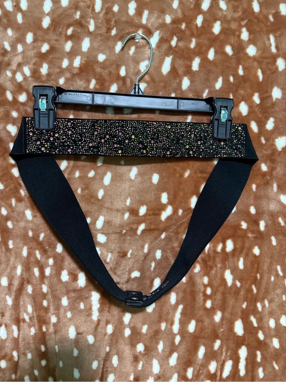torrid Black Elastic Belt with Multicolor Crystal Detail